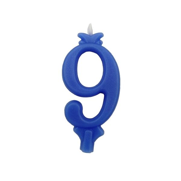 Candle thin blue Decor Candle thin blue Dekor, number 9