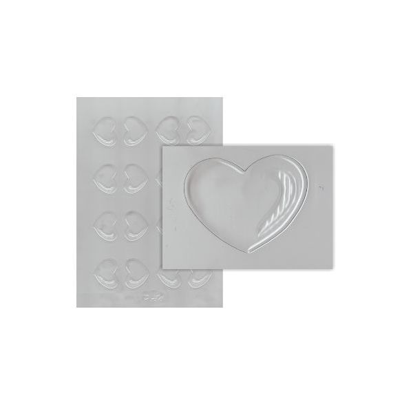 Mold plastic heart 16 pcs