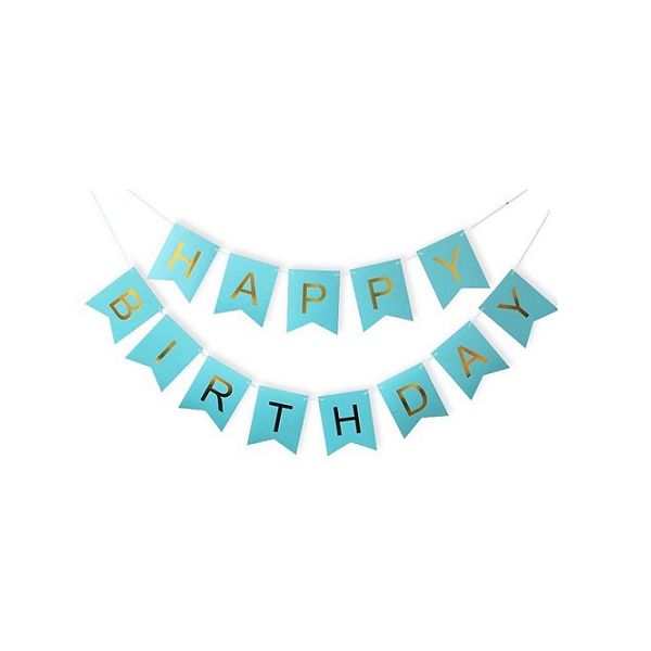 Garland Happy Birthday blue