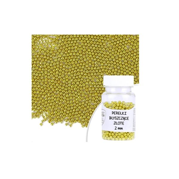 Sprinkle of shiny gold pearls 2 mm 40 g