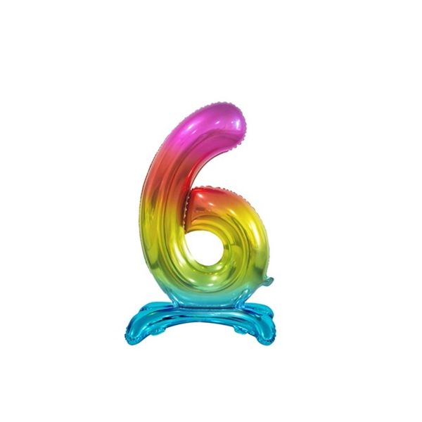 Color foil balloon standing no. 6