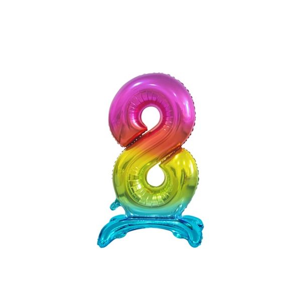 Color foil balloon standing no. 8