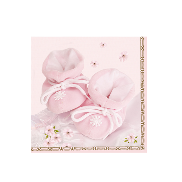 Servietten rosa Hausschuhe 20 Stk