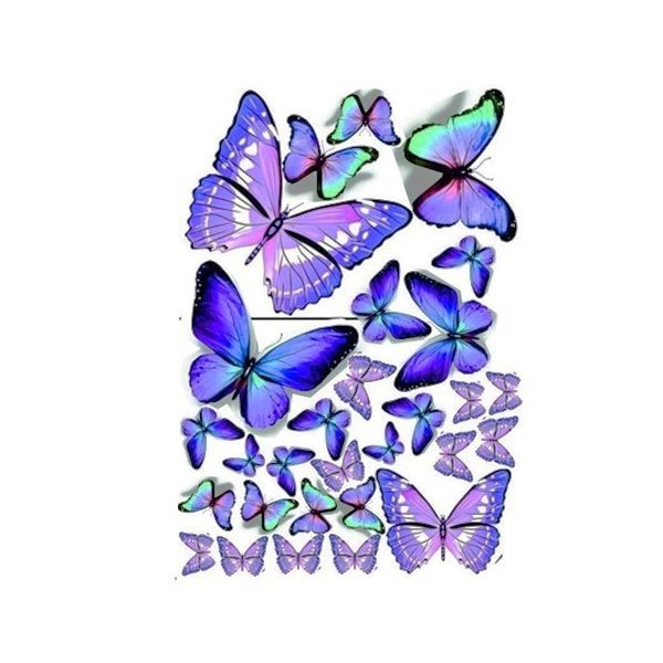 Wafer - Blue-purple butterflies A4