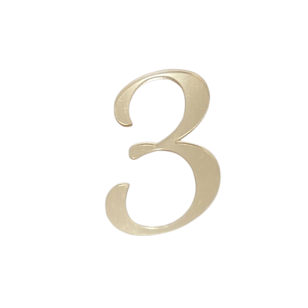 Engraving - mirror gold number 0-9 Engraving - mirror gold no. 3