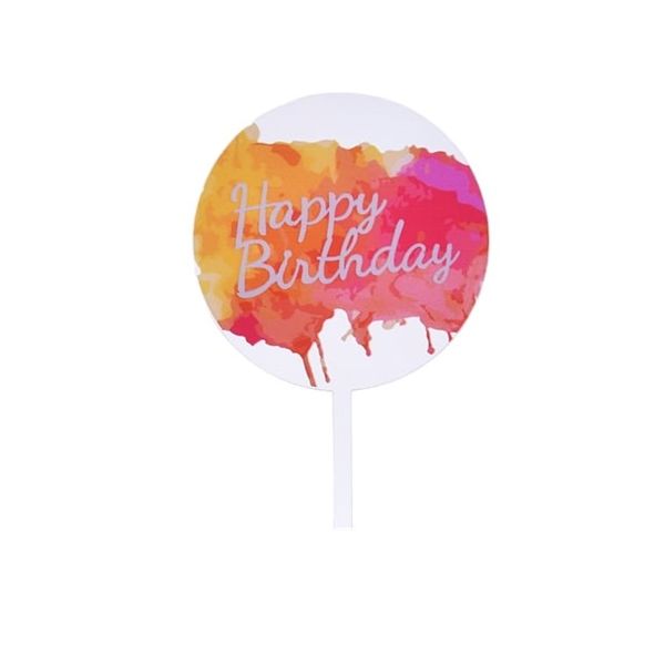 Embossing - colored with white Happy Birthday lettering