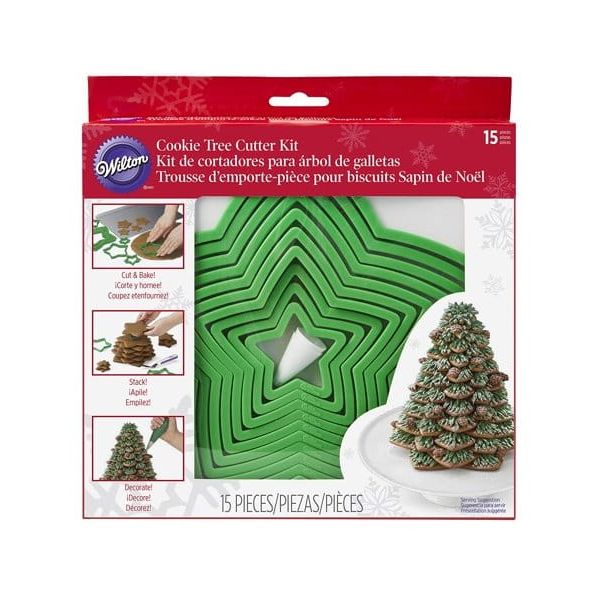 Gingerbread tree cutter plastic set of 10
