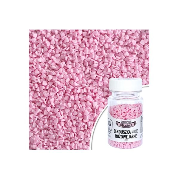Posyp srdíčka růžové 3 mm 30 g