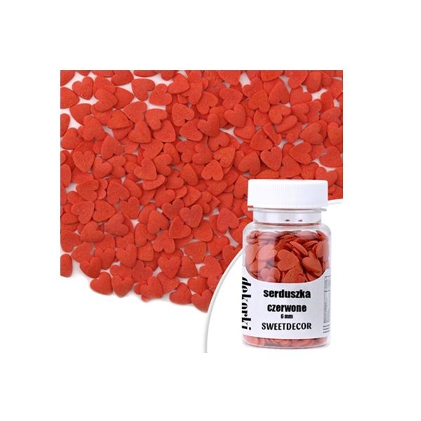 Posyp srdíčka červené 6 mm 30 g