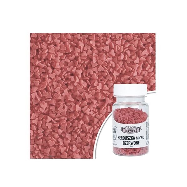 Sprinkle micro hearts red 4 mm 30 g