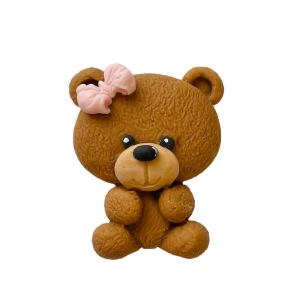 Teddybär mit rosa Schleife 2D