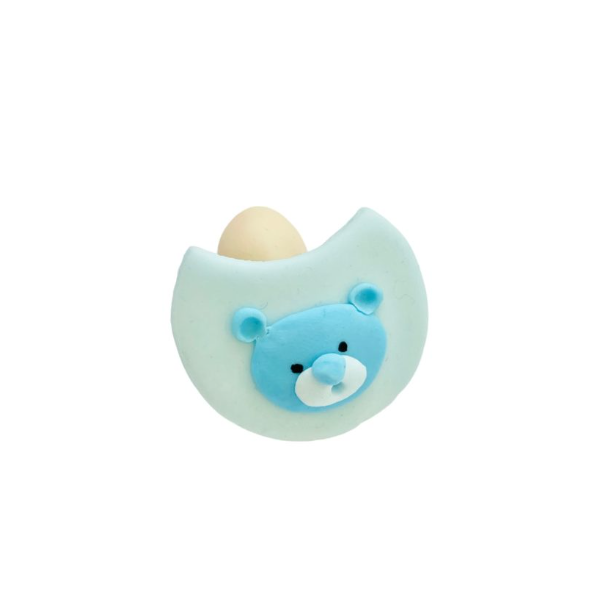 Blue pacifier with a teddy bear 2D
