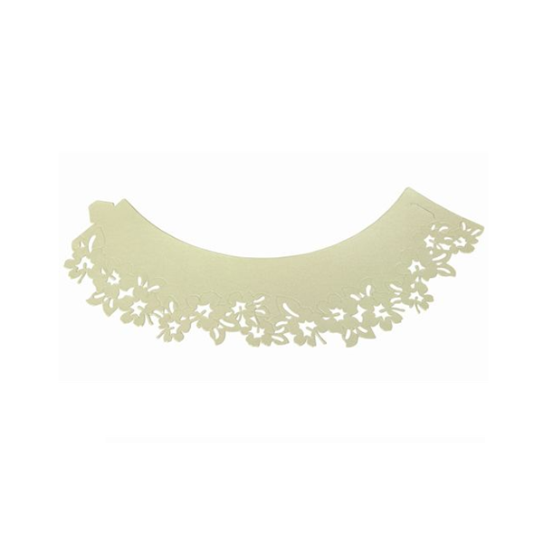 Decorative lace for cups Flowers Ivory 12 pcs