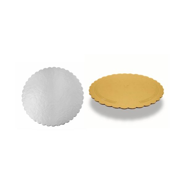 Double-sided gold-silver placemat with decorated edge 28 cm