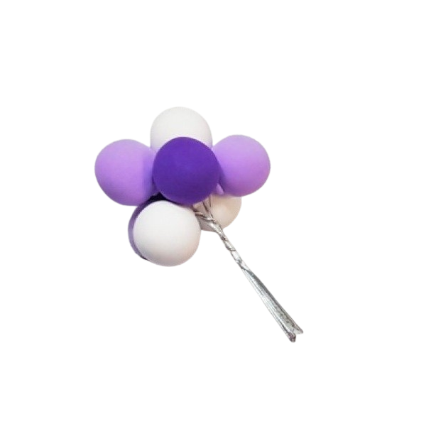 White-purple beaded beads 2.5 cm 8 pcs White-purple beaded beads 2.5 cm 8 pcs