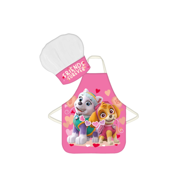 Children's apron Paw Patrol Star Skye and Everest with hearts + hat Children's apron Paw Patrol Star Skye and Everest with hearts + hat