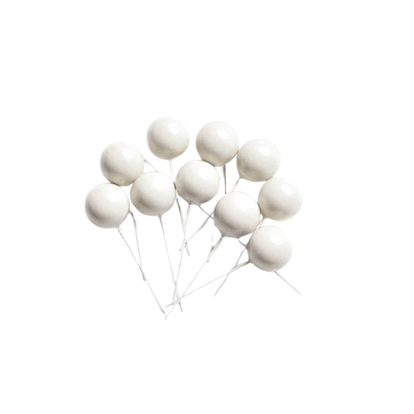 Punched ball white dia. 2.5 cm 10 pcs