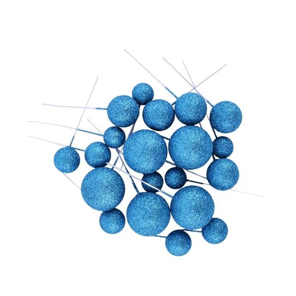 Blue glitter ball 20 pcs