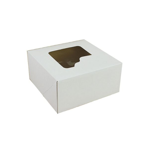 White cake box with window 25 x 25 x 12 cm
