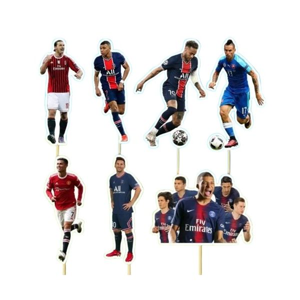 Football players paper cutout set of 7 pieces