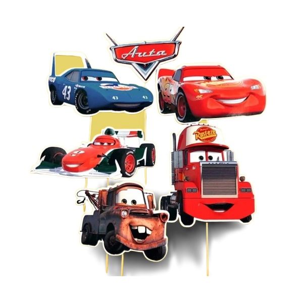 Car die cut paper set of 6 pieces