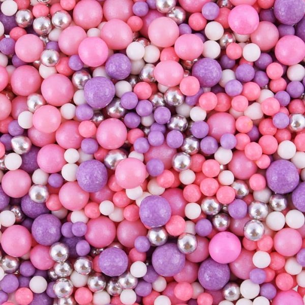 Posyp ružovo-fialovo-bielo-strieborný 50g
