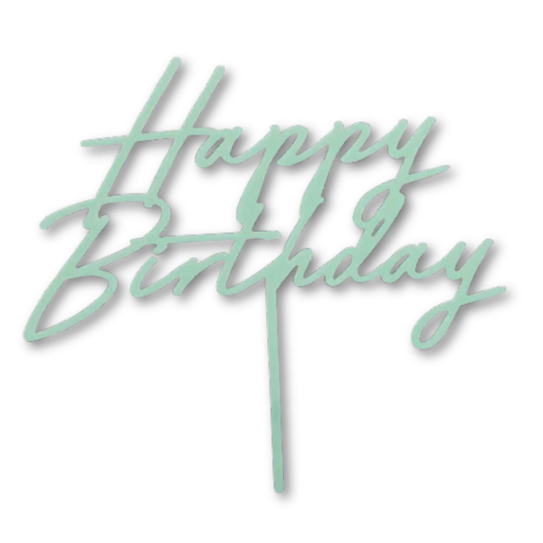 Zápich Happy Birthday zelený akryl