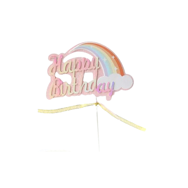 Happy Birthday punch with rainbow