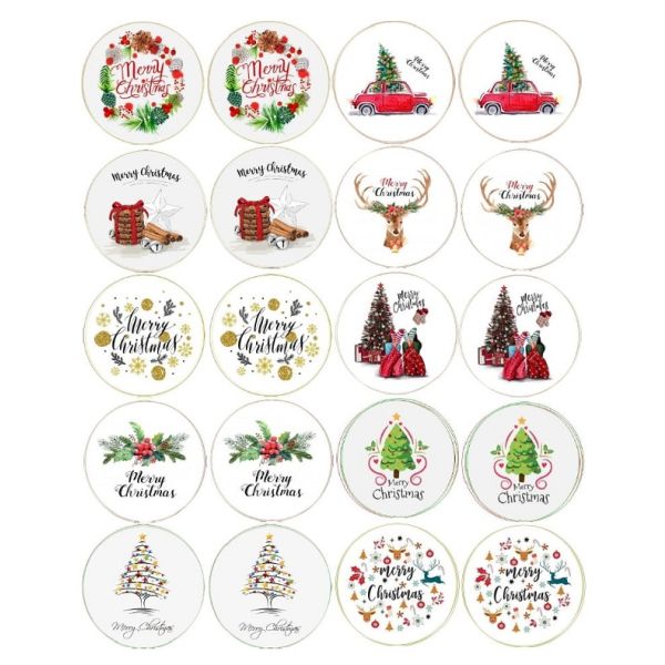 Wafer - Christmas - reindeer, snowman, Santa Claus A4