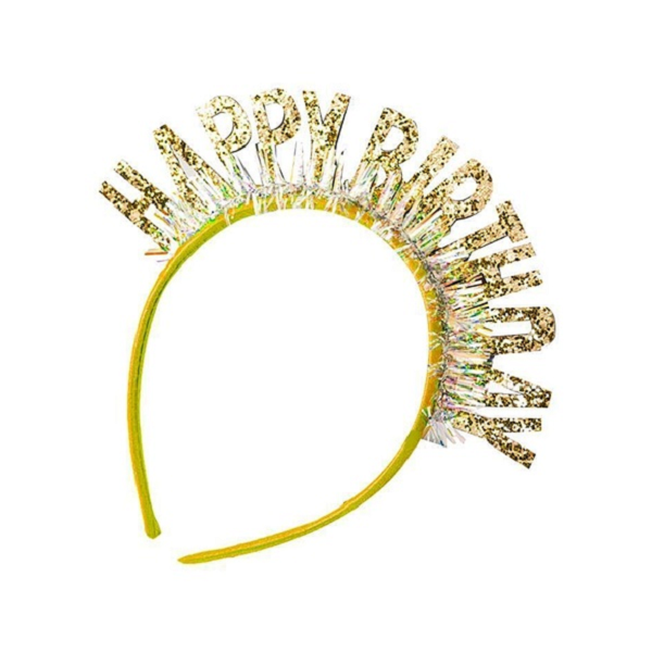 Čelenka Happy Birthday zlatá