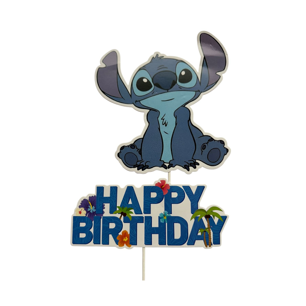 Zápich Happy birthday a Stich 2 ks