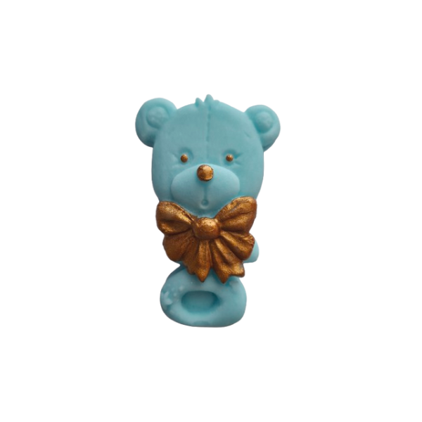 Blue teddy bear rattle