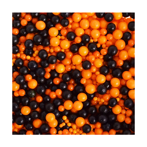 Posyp Halloween guličky čieno-oranžové 50g