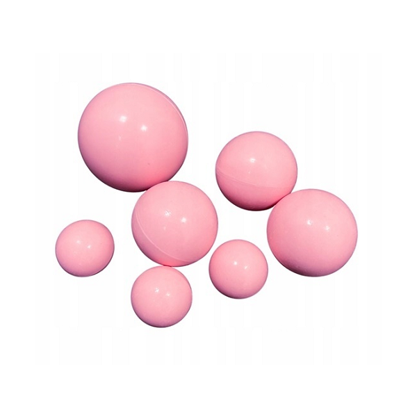 Pink chocolate balls, mix of sizes, 7 pcs