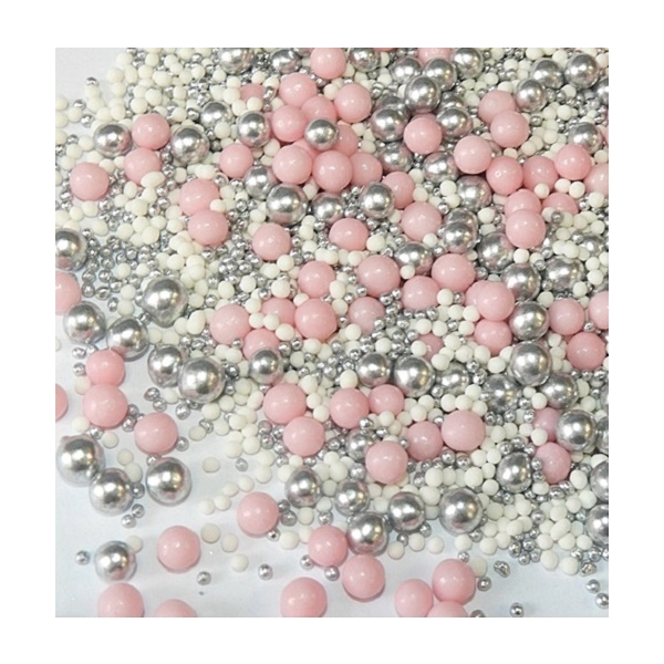 Sprinkle white-pink-silver 50g