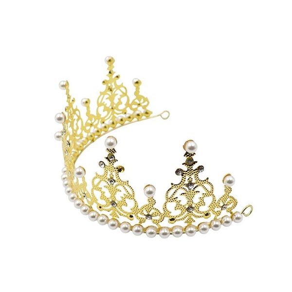 Korunka zlatá s perličkami 15 cm