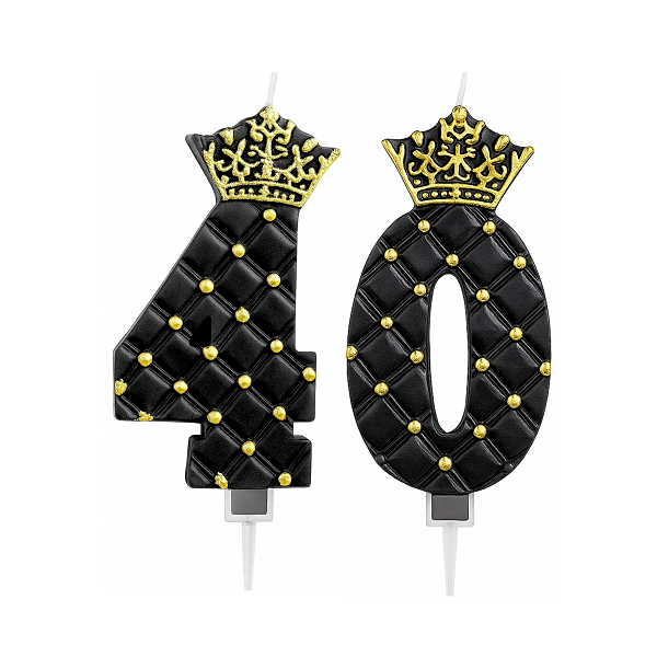 Cake candle black no.40