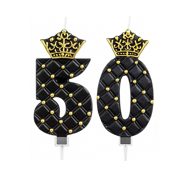 Cake candle black no.50