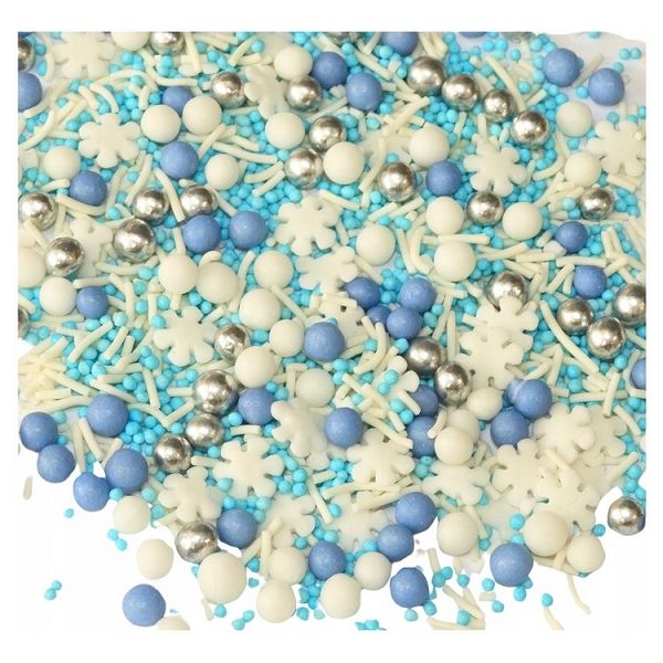 White-blue-silver sprinkles with flakes