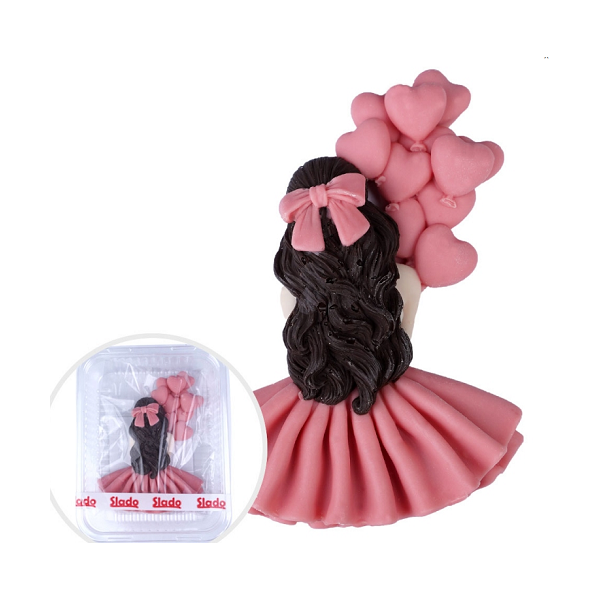 Little girl with pink hearts