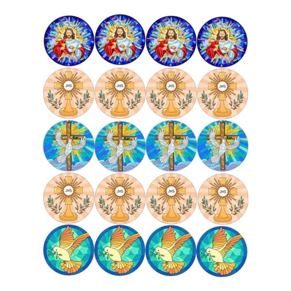 Kommunionhostie-Kreuz, Taubenkreise, 20 Stück