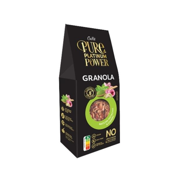 Pure Platinum matcha, pisztácia és meggy gluténmentes granola