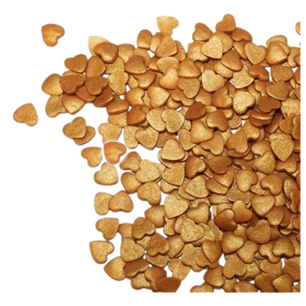 Gold heart sprinkles 30g