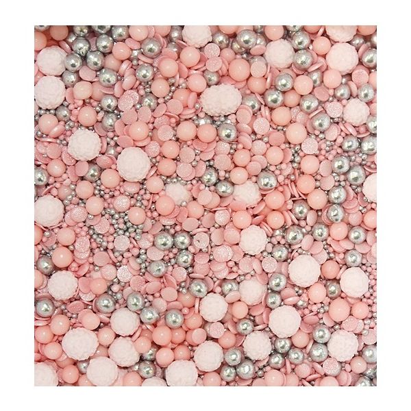 Posyp ružovo-strieborné perličky