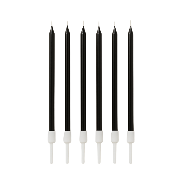 Fekete gyertyák 10 cm 6 db