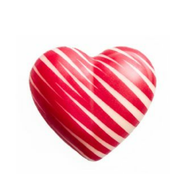 White chocolate hearts with stripes 14 pcs