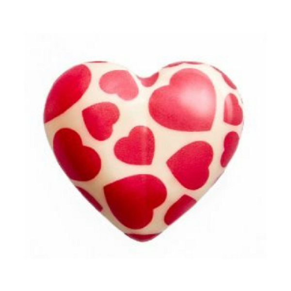 Čokoládová srdíčka bílá se srdíčky 14 ks