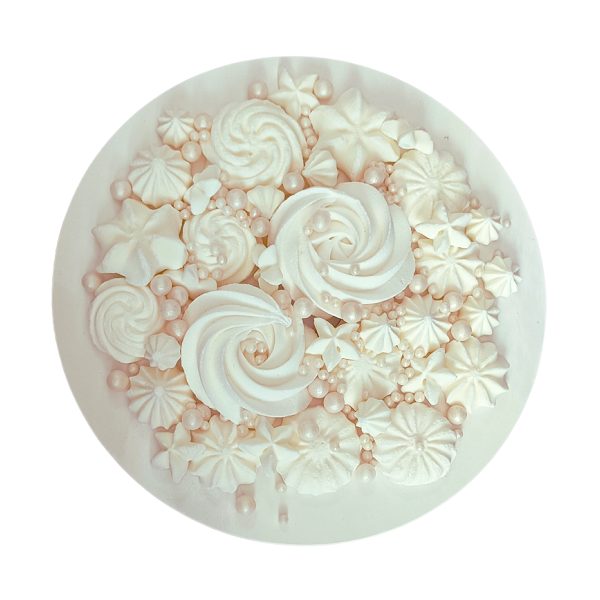 Posyp pusinky a guličky mix biele 60g