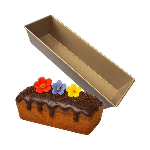 Schmale Metallform, braun-golden, 31 x 11 cm