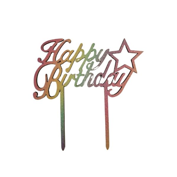 Alles Gute zum Geburtstag – bunter Glitzeraufkleber